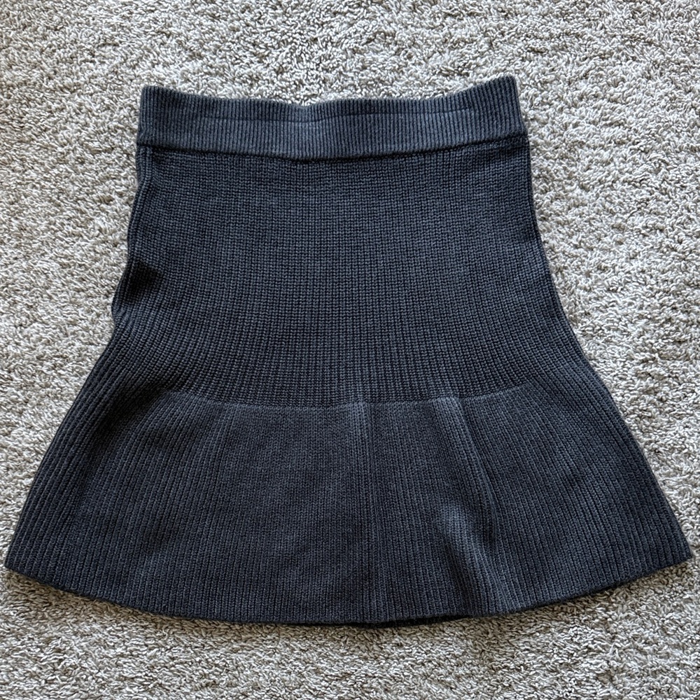 Zara Charcoal A-Line Knit Skirt small